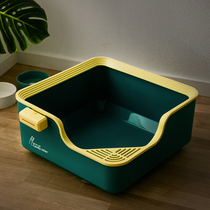  Light luxury style semi-enclosed cat litter basin Oversized anti-sanding anti-splashing cat toilet kitten cat shit basin Cat supplies