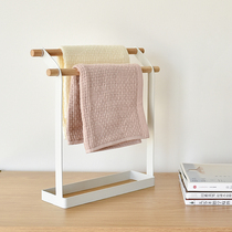  Desktop desktop vertical double-layer pole towel rack Bathroom bathroom kitchen Removable punch-free installation towel hanging
