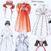 1830 double-sided antique doll vintage paper doll dressing paper doll paper doll changer