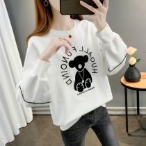 Brand foreign trade export clearance big tail goods counter discount withdrawal cabinet lone round neck long sleeve spring and autumn sweater womens tide