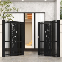 New Chinese Villa courtyard door iron garden fence gate yard small iron door single double Open custom community apartment door