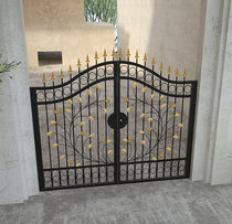 Eurostyle Minimalist Iron Art Gate Kindergarten School Outdoor Villa Iron Gate Patio Entrance Door Security Door Customizable