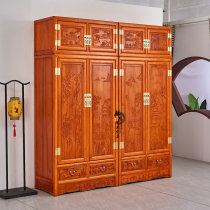 Camphor wood carved big wardrobe wardrobe full camphor wood new Chinese style all solid wood top cabinet Cabinet hanging wardrobe log hanging wardrobe