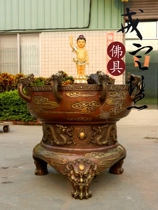 Pure copper casting Kowloon spray water bath Buddha basin gift pure copper paste gold Prince Buddha medium bond price package logistics delivery