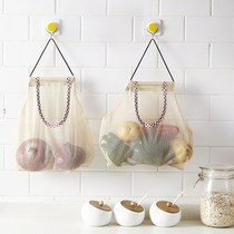  Garlic storage mesh bag(buy more and get free seamless hook)hanging onion storage bag multi-function hanging bag kitchen