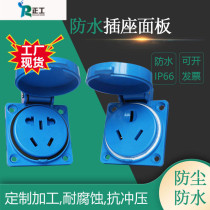 New national standard waterproof explosion protection industrial socket outdoor rain-proof 5 holes 10A3 holes 16A Ming concealed power supply panel 220V