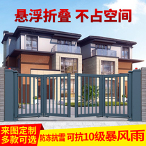 Factory direct sale Villa aluminum Art courtyard gate rural Wall home open double Open Electric suspension folding door