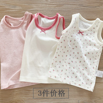 Cotton small vest girl Summer bottoming female baby thin vest children cotton shirt sleeveless hurdle vest