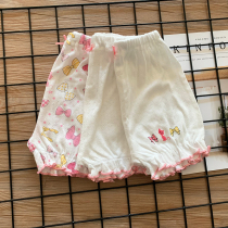 3 Pieces Girls All-cotton Shorts 30% Pants Mid-Child Great Boy Pure Cotton Mesh Loose flower shorts No Sleep Pants