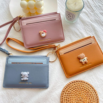 Original ins style Korean version of female cute bear card holder detachable two-in-one Multi card card pocket coin wallet key chain