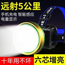  Germany imported LED strong bald head lamp head-mounted rechargeable lithium battery ultra-bright high-power mobile phone charging two-in-one