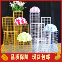 New wedding props Wrought iron grid road guide Square box road guide Geometric road guide arch Wedding road guide