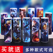 Shaoyin Net red same fifth personality boy stationery box large capacity pencil case for primary and secondary school students cylindrical pencil box