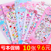 Childrens Diamond Stickers for girls Stage Decoration Hand-pasted Crystal Acrylic Mobile Phone Gem cartoon small stickers