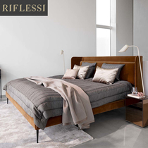 Light luxury simple modern Velvet soft bag double fabric bed Nordic Italian 1 8 meters master bedroom wedding bed ins custom