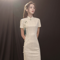 Young Cheongsam summer girl modified version Short Republic of China old Shanghai small man dress retro Chinese style