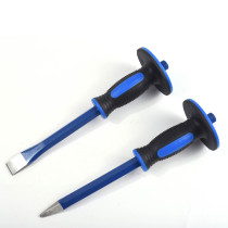Upscale bicolor rubber handle flat chisel chisel stone construction chisel cement flat chisel 5 gold tool steel chisel stone chisel