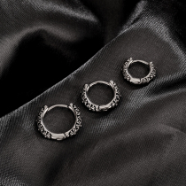 Retro neutral male and female titanium steel earrings personality trendy hip hop ear button Chauding couples punk small ear rings