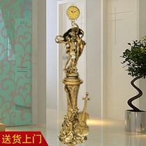  Living room floor clock European-style villa standing clock sitting clock decorative ornaments Big table clock retro clock household clock decoration