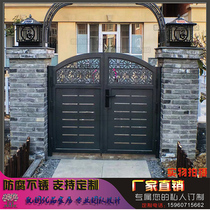 Customized iron gate courtyard door villa door stainless steel door residential security door corridor aisle laser carved door