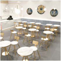 Factory Nets Red Milk Tea Shop Table And Chairs Combination Brief Freshener Coffee Hall Sweet Shop Iron Art Chairs Small Table And Chairs
