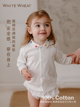 WhiteWheat2022 spring new original baby boy baby pure cotton embroidered shirt child shirt
