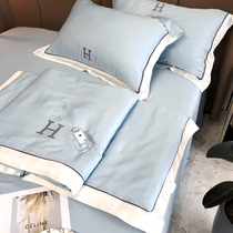 High end minimalist Summer 80 Lana fine natural silk Summer cool by four sets of ice silk air conditioning by double machine washable summer quilt