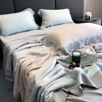 High end minimalist Summer 80 Lana fine natural silk Summer cool by four sets of ice silk air conditioning by double machine washable summer quilt