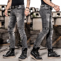 uglybros vintage motorcycle riding pants slim anti-drop motorcycle pants mens and womens straight Knight pants men and women