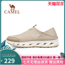Camel outdoor mesh shoes mens 2022 spring new mesh breathable hole shoes casual convenient comfortable half slippers