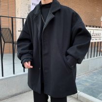 Wool suit jacket mens casual fashion brand ins trend windbreaker loose Korean version of the short coat male student
