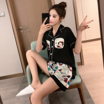 VIRRI CIAGA Snow White Pajamas Women Summer Ice Silk Thin Short Sleeve Cute Net Red Home Clothes Set Women