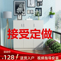 Custom shoe cabinet balcony sunscreen household door outside the porch storage wooden cabinet with lock custom size