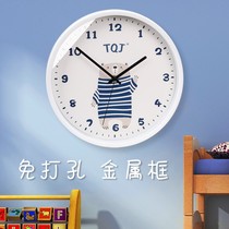 Childrens room clock silent wall clock living room cartoon wall watch quartz clock bedroom home fashion clock