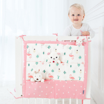 Newborn multi-layer cotton crib storage bag cartoon multifunctional bedside baby diaper storage bag hanging bag