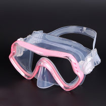  Waterproof and anti-fog swimming goggles Female and male snorkeling water mirror snorkel set Nose protection one-piece mirror large frame swimming glasses