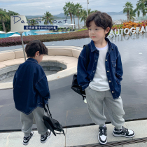 Childrens clothing 2022 new children Spring fit long sleeve shirt boy denim jacket baby lining clothes for spring and autumn