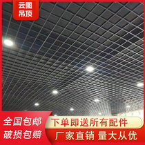 Cloud picture aluminum grille iron grille ceiling decoration material integrated self-contained creative ceiling grid grape rack