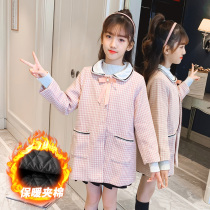 Girls fur coats Childrens autumn and winter clothing 2021 new foreign air in the middle of a long section Thickened Girls Winter Zi Coat