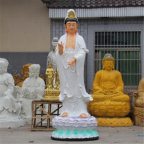 Temple Buddha statue Resin Buddha Statue Bar Gilt painted 2 meters 1 white Guanyin Station Guanyin Bodhisattva White Guanyin