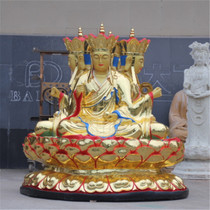 Factory direct sales Resin gilt painted Jizo king 1 meter 8 gold painted four-sided Jizo king