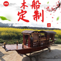 Jiaxing Nanhu Red Boat Model Exhibition Hall Museum Landscape Decoration One-to-Wood Simulation Ship Customized Spot Factory