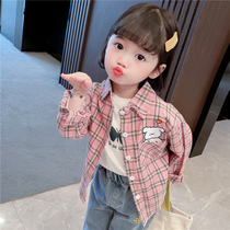 Girl Spring Dress Long Sleeve Shirt Plaid Children Foreign Air Lining Korean Version Casual Pure Cotton Baby Spring Autumn Slim Fit Jacket