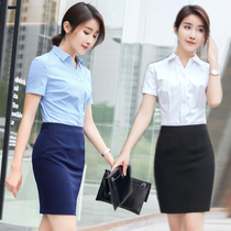 Hotel work clothes Summer dress Female catering waiter shirt Short sleeve business suit suit Front desk cashier tooling uniform