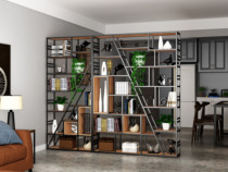 Iron Art Bookshelves Shelf Creators Creativity Bookcase Ground Modern Minimalist Industrial Wind Bogou set to do book room office