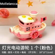 Childrens electric universal sound and light large luxury tour ship model simulation ship speedboat warship boys and girls toys