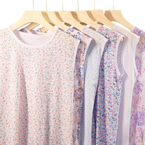 Elderly vest woman pure cotton summer wearing undershirt thin and middle aged grandma dress mother old lady lingerie