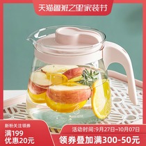 Glass cold kettle household high temperature resistant bubble teapot cup set summer refrigerator cold kettle large capacity water bottle