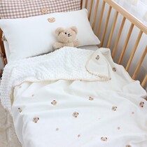Full Cotton Waffle Hug Baby Cover Blanket Shell Side Baby Bean Suede Blanket Four Seasons Air Conditioning Small Quilt Newborn Bag Blanket