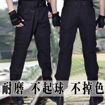 Spring Autumn Security Pants Men Black Plus Suede Thickened Wear Resistant Working Pants Summer Thin security combat pants for training pants